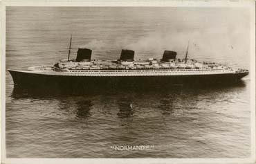 PAQUEBOT S.S. NORMANDIE - CARTE PHOTO ANGLETERRE GLACEE - EDITEUR ANONYME - Réf. SITE : ANGNBANOE 3-1 PSB