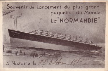 S/S NORMANDIE - Carte postales classique petit format - Anonyme noir et blanc