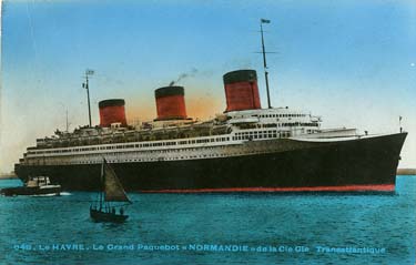 S.S NORMANDIE - Carte postale Couleurs Glacée - Editeur Anonyme - Réf. ANOCOG 5-649 PSB