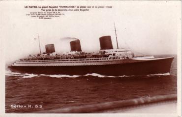 S.S NORMANIDIE - Carte postale glacée ANOG-1-2-R53-R