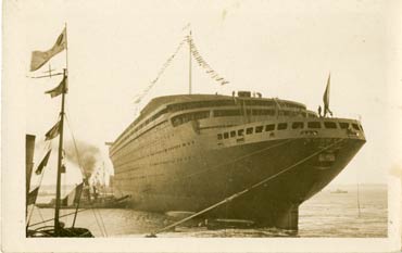 S.S. NORMANDIE - Carte postale ANONYME petit format glacée Réf. site : ANOG 17-1