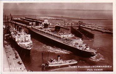 PAQUEBOT NORMANDIE - CARTE POSTALE GLACEE ANONYME REF. ANOG 3-2-57-2