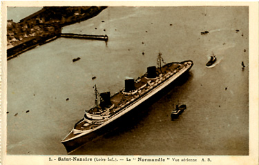 PAQUEBOT S.S NORMANDIE - Carte postale classique noir et blanc - Editeur : BRUEL - Angers - Réf. site : BRUELC 3-1 PSB