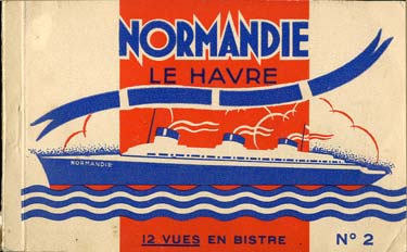 S.S NORMANDIE - CARNET DE CARTES POSTALES 12 VUES ELD 3-1