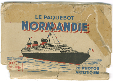 Paquebot Normandie - Carnet de photos petit format anonyme - Série 2 - Etui Recto