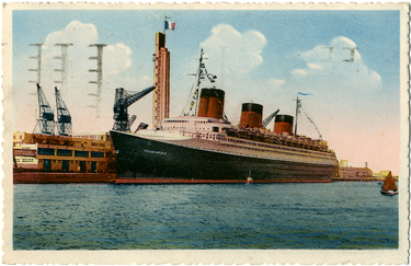 PAQUEBOT S.S NORMANDIE - CARTE POSTALE CLASSIQUE COULEURS - EDITEUR : COMBIER - REF.SITE : COMBCOC 1-1 PSB