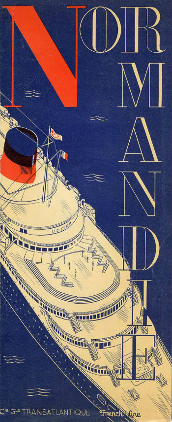 Paquebot S.S NORMANDIE - Coupe longitudinale VOX version française - Couverture recto