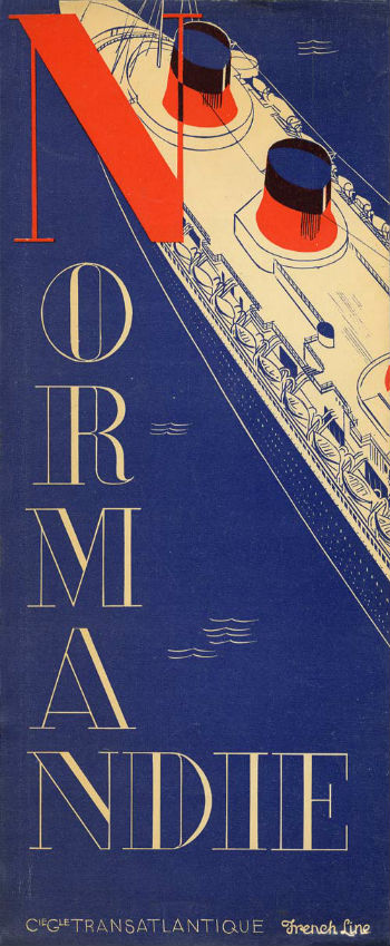 Paquebot S.S NORMANDIE - Coupe longitudinale VOX version française - Couverture verso