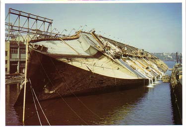 S.S NORMANDIE CARTE POSTALE 15x9 GLACEE COULEURS