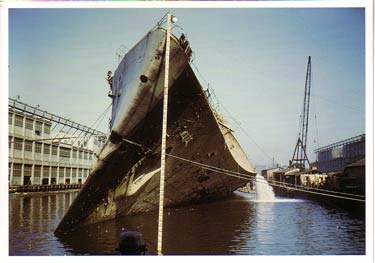 S.S NORMANDIE CARTE POSTALE 15x9 GLACEE COULEURS