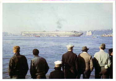 S.S NORMANDIE CARTE POSTALE 15x9 GLACEE COULEURS