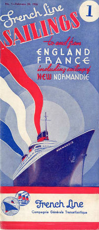 S.S NORMANDIE - CALENDRIER-TARIF 1936 - Réf. CT 1936-1