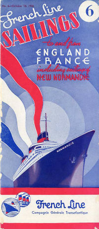 S.S NORMANDIE - CALENDRIER-TARIF 1936 - Réf. CT 1936-6