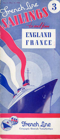 S.S NORMANDIE - CALENDRIER-TARIF 1938 - Réf. CT 1938-3