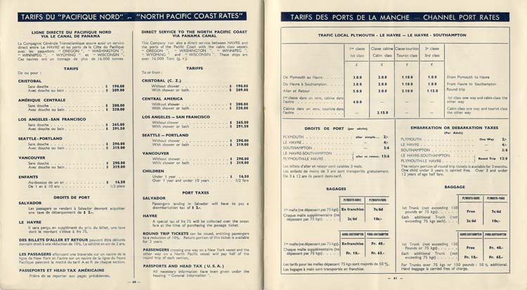 PAQUEBOT S/S NORMANDIE - Tarifs Atlantique Nord et Pacifique Nord - Brochure France1935-1 - Intérieur 19