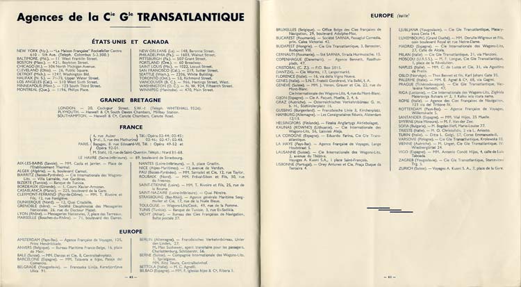 PAQUEBOT S/S NORMANDIE - Tarifs Atlantique Nord et Pacifique Nord - Brochure France1935-1 - Intérieur 20