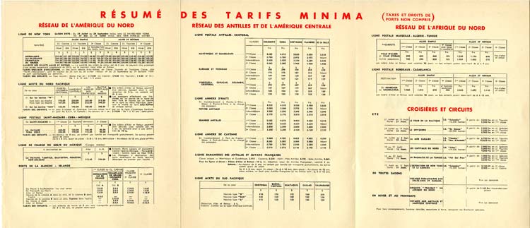 S.S NORMANDIE - CALENDRIER-TARIF 1939 - GRAND FORMAT FRANCE Réf. CTD 1939-2