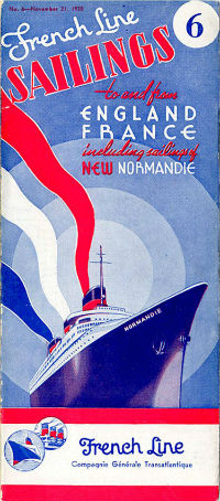 PAQUEBOT SS NORMANDIE - CALENDRIER-TARIF 1935-6