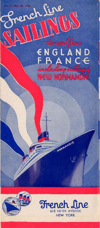 S.S NORMANDIE - CALENDRIER-TARIF 1936 - Réf. CTDUS 1936-3