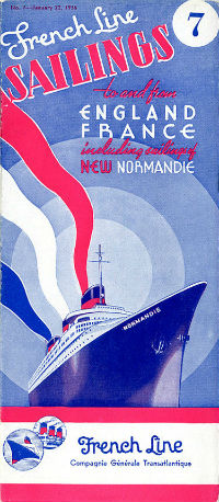 PAQUEBOT SS NORMANDIE - CALENDRIER-TARIF 1936-7-1