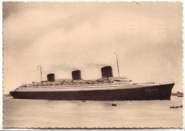 S.S NORMANDIE - Carte postale Grand format classique Noir et Blanc E.A.P Réf. 2-77 Recto