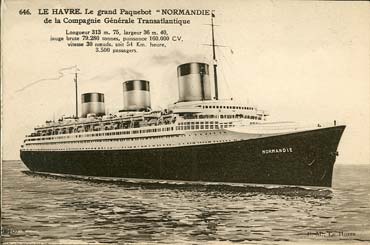 S.S NORMANDIE - CARTE POSTALE CLASSIQUE SEPIA EDITEUR ELD 7-646