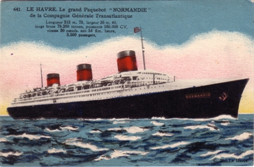 S.S NORMANDIE - Carte postale couleurs classique Edition ELD - Réf. 1-641-2 Recto