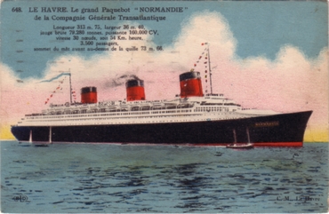 S.S NORMANDIE - Carte postale couleurs classique Edition ELD - Réf. 1-648-1 Recto