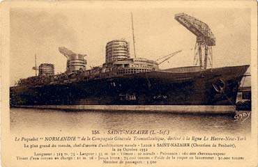 PAQUEBOT S.S NORMANDIE - CARTE POSTALE CLASSIQUE SEPIA - EDITEUR : GABY-ARTAUD - REF.SITE : GAB-ARTC 2-2-156 PSB