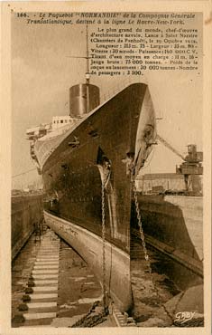 PAQUEBOT S.S NORMANDIE - CARTE POSTALE CLASSIQUE SEPIA - EDITEUR : GABY-ARTAUD - REF.SITE : GAB-ARTC 5-2-166-2 PSB