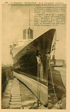 Paquebot S.S. NORMANDIE - Carte-postale classique sépia - Editeur : GABY-ARTAUD - Réf. Site : GAB-ARTC 5-2-167 ES 