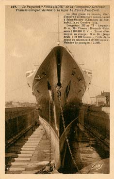 PAQUEBOT S.S NORMANDIE - CARTE POSTALE CLASSIQUE SEPIA - EDITEUR : GABY-ARTAUD - REF.SITE : GAB-ARTC 5-2-169 PSB