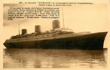 S/S NORMANDIE - Carte postale Petit format classique GAB-ARTC 5-2-189