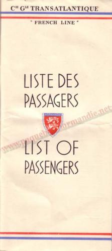 LISTE PASSAGERS 03.07.35 / 1-2-1