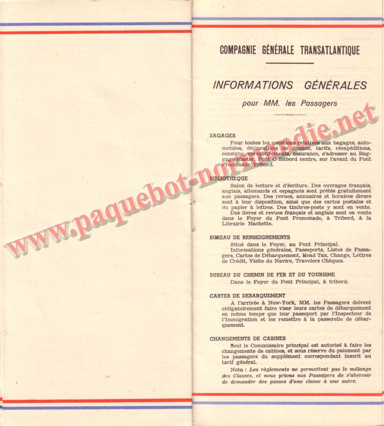 PAQUEBOT NORMANDIE - LISTE DES PASSAGERS DU 3 AOUT 1938 - 1ère CLASSE / 1-10