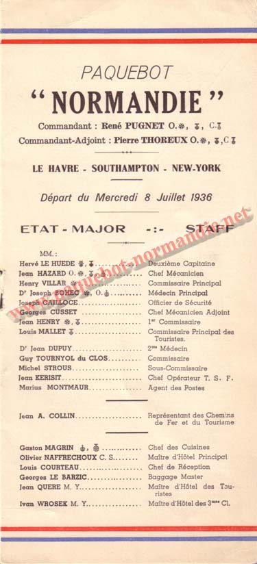 LISTE PASSAGERS DU 8 JUILLET 1936 / 1-1