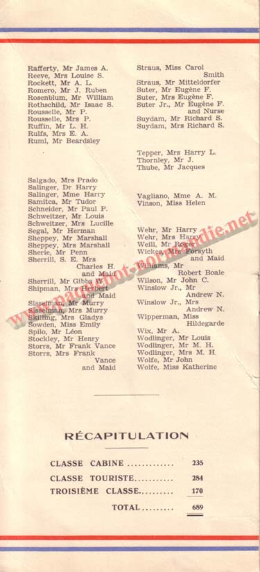 LISTE PASSAGERS DU 8 JUILLET 1936 / 1-3