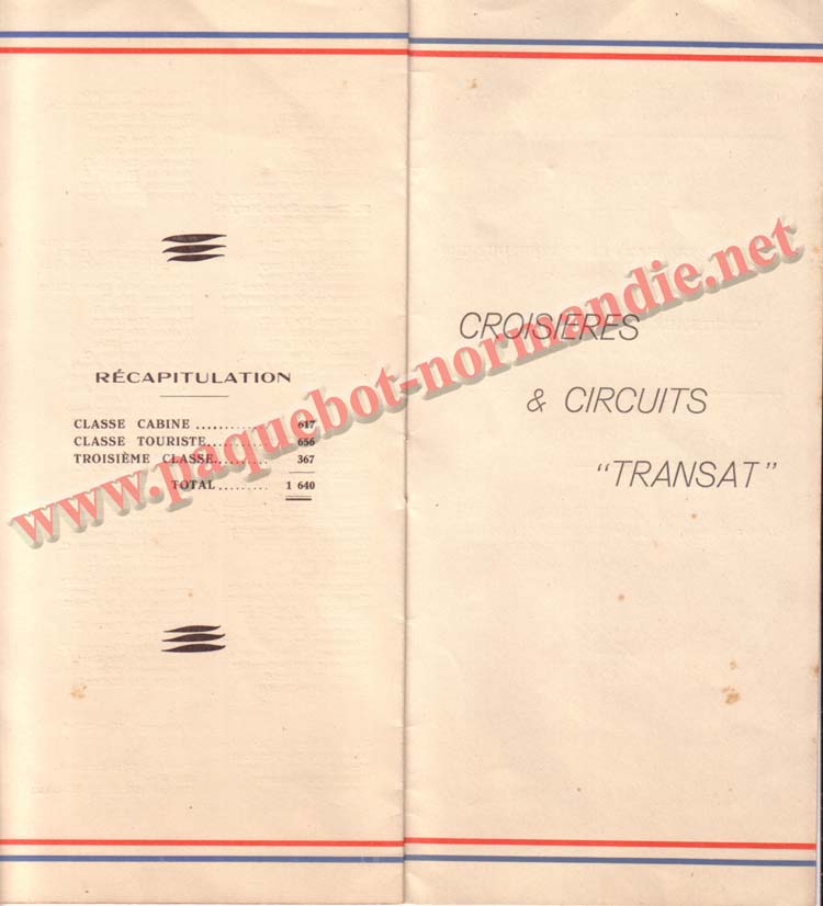 PAQUEBOT NORMANDIE - LISTE DES PASSAGERS DU 11 AOT 1937 - 2ème CLASSE / 2-7
