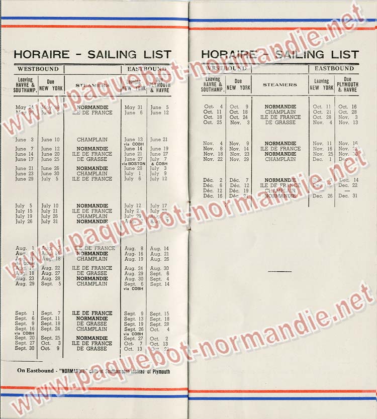 S.S NORMANDIE - LISTE PASSAGERS DU 14 JUIN 1939 - 3ème CLASSE / 3-2