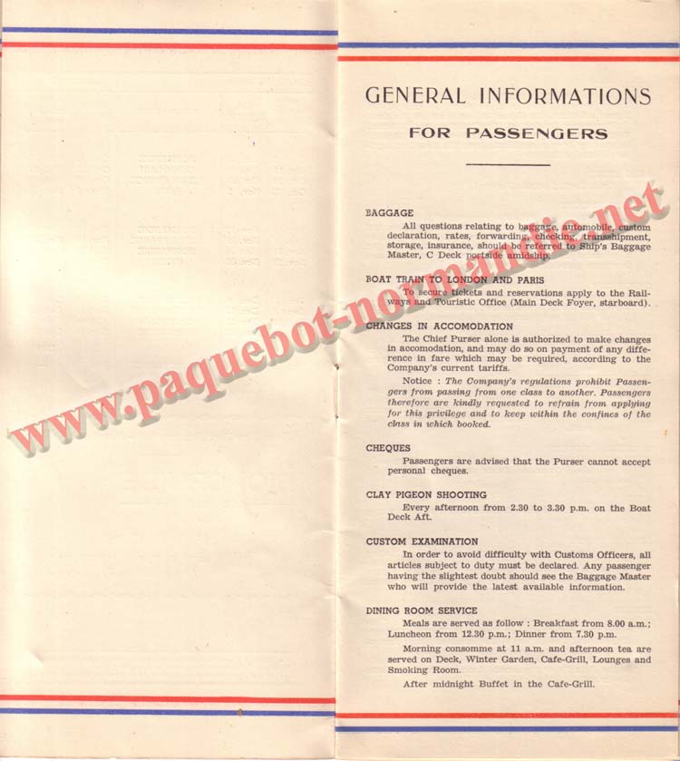 PAQUEBOT NORMANDIE - LISTE DES PASSAGERS DU 15 JUIN 1938 - 1ère CLASSE / 1-3