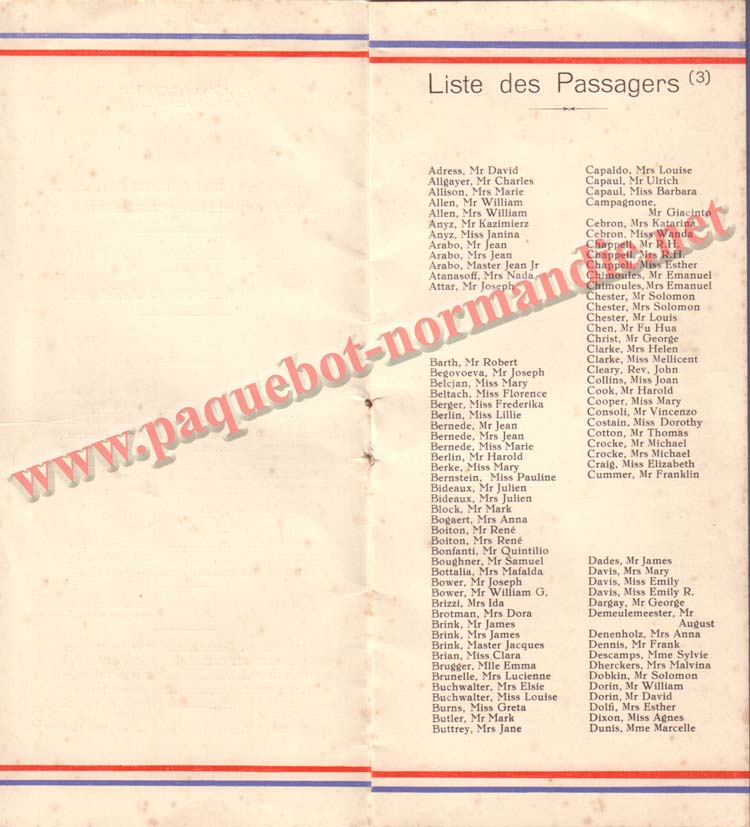 LISTE PASSAGERS DU 15 JUILLET 1936 / 3-2