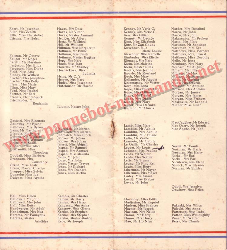 LISTE PASSAGERS DU 15 JUILLET 1936 / 3-3