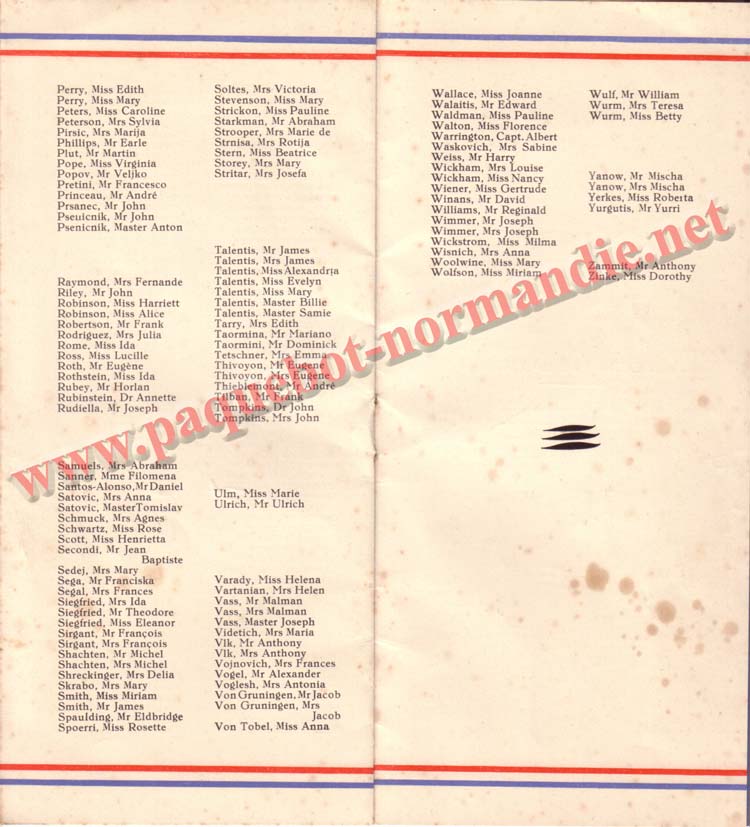 LISTE PASSAGERS DU 15 JUILLET 1936 / 3-4