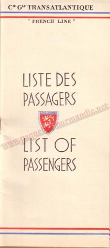 LISTE PASSAGERS 16-10-35 / 1-1