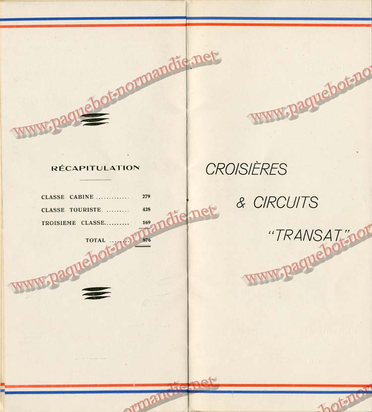 PAQUEBOT NORMANDIE - LISTE DES PASSAGERS DU 17 MAI 1939 - 3ème CLASSE / 3-5