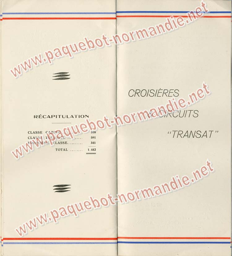 Paquebot s/s Normandie - LISTE PASSAGERS 18.05.38 / Classe Touriste - 7