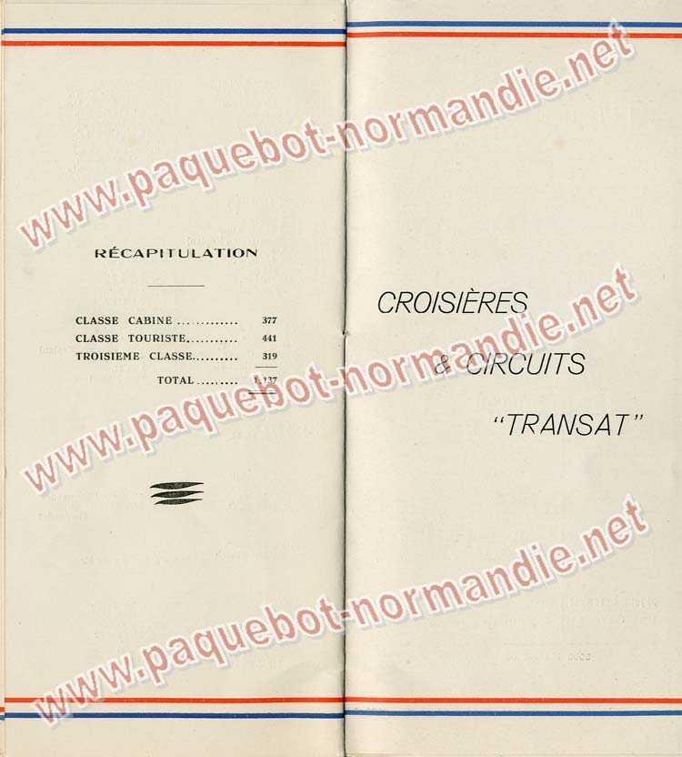 Paquebot s/s Normandie - LISTE PASSAGERS 26.04.39 / Classe Touriste - 7