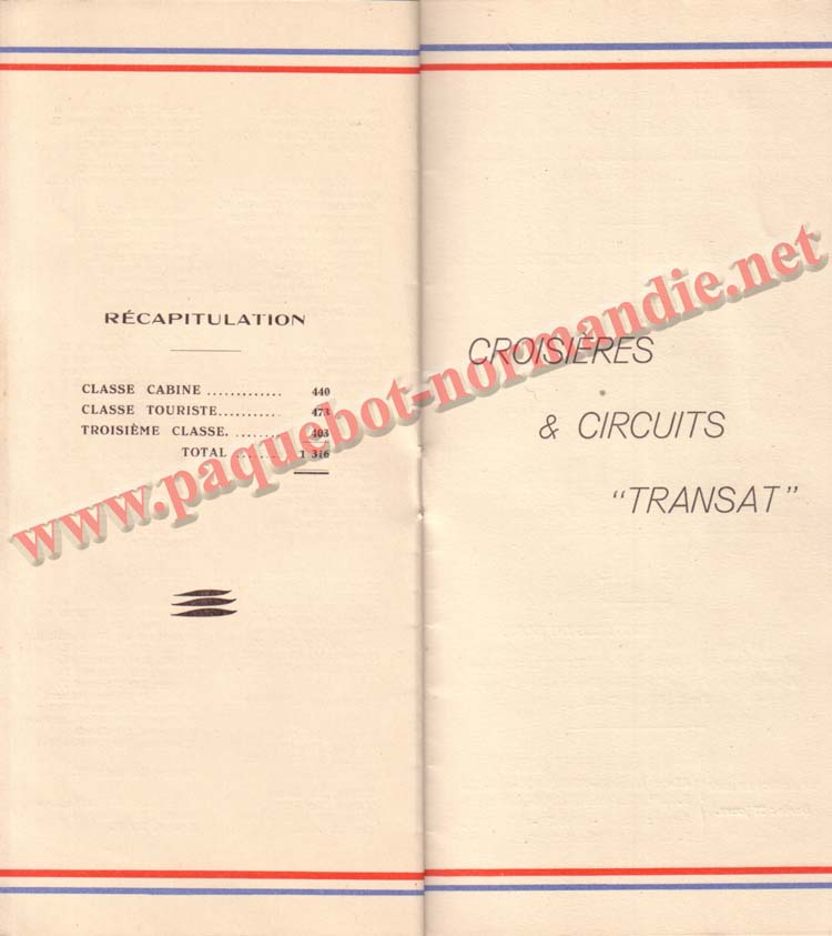 PAQUEBOT NORMANDIE - LISTE DES PASSAGERS DU 27 JUILLET 1938 - 2ème CLASSE / 2-7