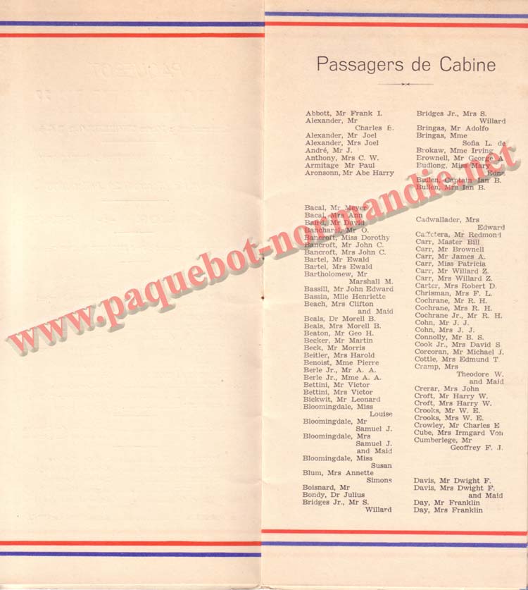 LISTE PASSAGERS DU 29 JUILLET 1936 / 1-2