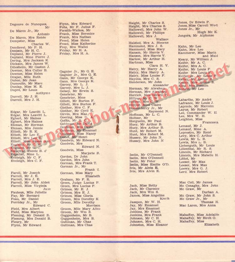 LISTE PASSAGERS DU 29 JUILLET 1936 / 1-3